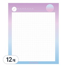 아이씨엘디자인 그리드 노트 패드 스몰, 바이올렛블루, 12개, 70매