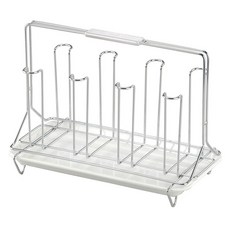 DAY&DAY 日日家居 杯子架 附滴水盤 30 x 16.5 x 22.5cm 八個入, 銀色, 1個