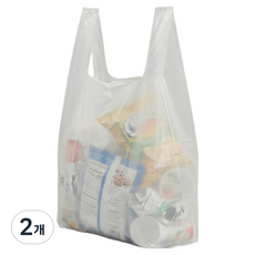 GNHom 堅固耐用可掛式提把超市塑膠袋 白色 300入, 2個, 5L