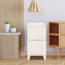 BONOHOUSE 藤編窄款雙層抽屜櫃, 奶油色, 1個