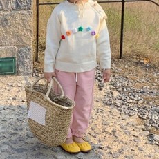 Uvely 兒童泡泡圈彩虹花朵針織衫