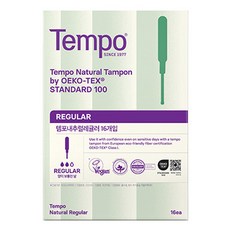 템포 내추럴 탐폰, 레귤러, 16개입, 1개