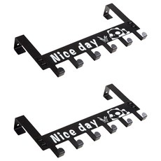 Keurebaseu 滾壓門後掛鉤衣架, 2個, 黑色