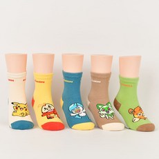 PoKeMoN 寶可夢 兒童棉質中筒襪5件組