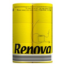 Renova 黑標彩色捲筒衛生紙 黃色, 16.1m, 6捲, 1袋