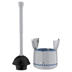 미스터시가 화장실 변기 이중 압축기 뚫어뻥 + 건조 거치대 세트, 그레이