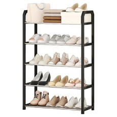 Kusso 組裝式鞋櫃收納整理架 5層 56cm, 黑色, 1個