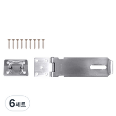 철물대장 녹 없는 스텐레스 304 걸고리 127 x 39 mm 3호, 실버, 6세트