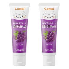 Combi 康貝 Teteo幼童含氟牙膏 葡萄 2入組 9個月以上, 2條, 60g