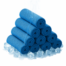 Hensen 網眼戶外涼感運動毛巾, 10個, 藍色