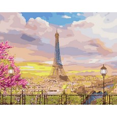 Momofix Painting DIY畫作組 40*50cm, 美麗的埃菲爾鐵塔, 1個