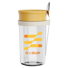 Reddot 紅點生活 高質玻璃隨行優格燕麥杯 橙色, 500ml, 1個