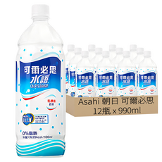 Asahi 朝日 可爾必思 水語乳酸菌飲料 12瓶, 含乳酸菌, 0%脂肪, 熱量只有29kcal/100ml, 990ml