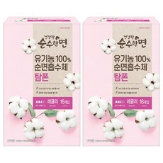 순수한면 건강한 탐폰, 레귤러, 16개입, 2개