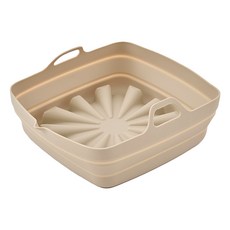 Le made 矽膠可折疊方形氣炸鍋可重複使用容器, 燕麥奶色, 1個