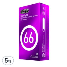 care 66 skin tight 콘돔 무꼭지형, 5개, 12개입