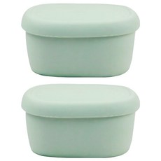 SiliPot 鉑金矽膠 冰溫嚐鮮盒 Set, 可堆疊收納，不占空間，無凹槽設計，好清洗，上蓋好掀，刻度清晰, 180ml, 薄荷綠, 2個