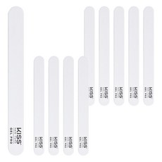 키스뉴욕 젤프로 150/180 양면 우드 네일 파일, 10개, 화이트