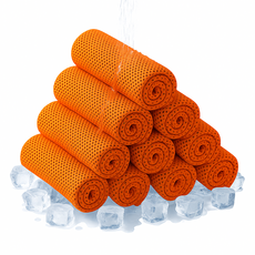 Hensen 網眼戶外涼感運動毛巾, 10個, 橘色