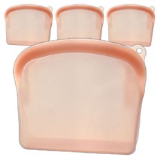 프렐류드 멜로우 실리콘 지퍼백 핑크, 4개, 2L