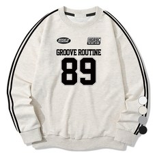 일루소 남녀공용 WD 기모 소매 투라인 그루브89 오버핏 맨투맨