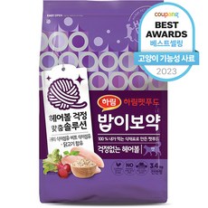 밥이보약 전연령 걱정없는 헤어볼 고양이 건식사료, 3.4kg, 1개