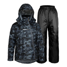 BRIGHTDAY 君邁 終結者斜開專利兩件式風雨衣, 灰迷彩