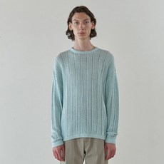 Knitted 男士混色網眼棉質針織衫