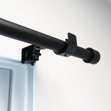 Kamdanam U字型免打孔窗簾桿支架 3入, 黑色, 1入