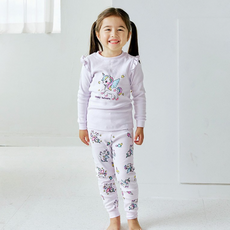 Maykids 幼童/青少年 女童 獨角獸星星 20支羅紋棉家居服套裝