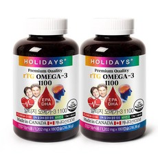 HOLIDAYS rTG Omega-3 1100 6個月份, 180錠, 2個