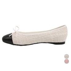 SHOOPEN 女款斜紋軟呢1蝴蝶結平底鞋 HPWWFFS201, 白色(10號), 240mm