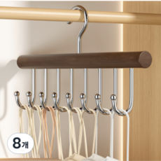 多用途原木衣架, 8個, 深木色