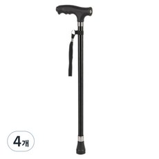 Dr.펠리스제이 LED 어르신 지팡이, 블랙, 4개