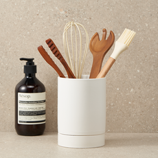 LE VERRE POLICER 北歐現代風餐具筒 + 底部瀝水套組, 白色, 1個