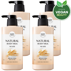 해피바스 정말 순한 바디밀크 베이비 파우더향, 400g, 4개