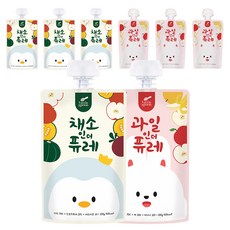 Little Spoon 水果果泥 100g + 蔬菜果泥 100g 套組, 4個, 水果+蔬菜