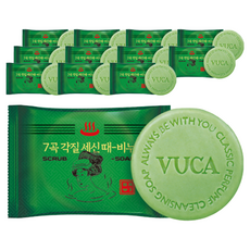 뷰카 7곡 뽀득뽀득 각질 세신 때비누 프레쉬향, 100g, 12개입
