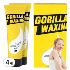 GORILLA WAXING 柔軟大容量除毛蜜蠟霜 所有部位用 嬰兒爽身粉香, 4個, 250ml