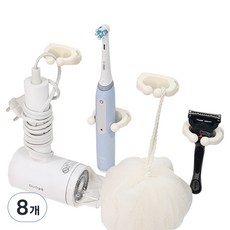 Picky Picks 黏貼式矽膠多功能掛鉤, 8個, 白色