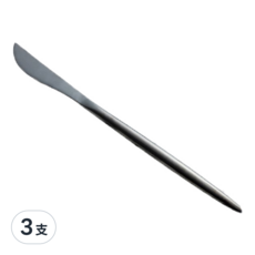 歐風純色餐具 奶油刀, 304不鏽鋼抗腐蝕耐酸鹼硬度高, 鈦黑, 3支