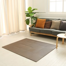 EVA素色巧拼 10入+收邊條 15入, 棕色, 1組