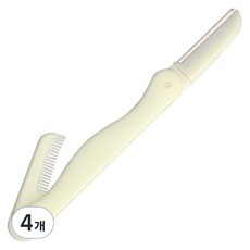 折疊式修眉刀梳一體成型, 白色, 4個