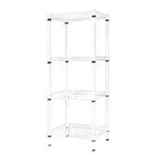 YO-LIFE 迷你層架 中鋼鐵材烤漆 塑膠配件, 40 x 25 x 90cm, 簡約白, 4層