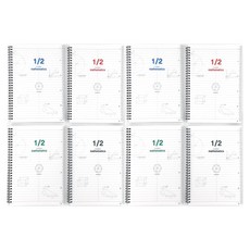 Withna 雙欄 PP 數學筆記本 4入組, 隨機出貨, 2套