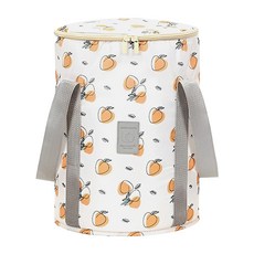 好物良品 保溫升級加厚小清新泡腳桶 展開: 30cm x 38cm 收納: 21cm x 48cm, 不適用, 水蜜桃暖橘