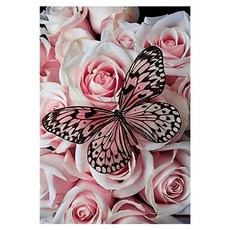 創彩 5D鑽石畫 40x30cm, 花蝴蝶, 1個