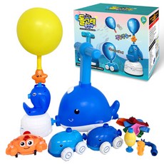 Jaemizone 可愛的海豚氣球動力車玩具, 混合顏色, 1個