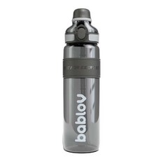 Bablov Pastel Tritan 運動吸管大容量奶瓶, 1L, 1個, 夜黑色