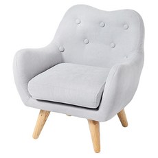 bunnyTICKLES 暖心灰 親膚棉布 兒童休閒單人沙發, 49 x 43 x 52cm